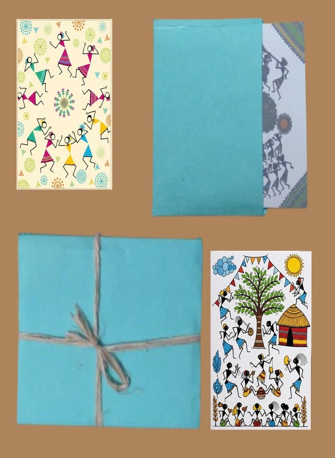 BenignCraft 20 Notecards with Envelops, Warli Art Greeting Cards, Thank You Cards, Birthday Return Gift Tags for All Occasions. - Image 4